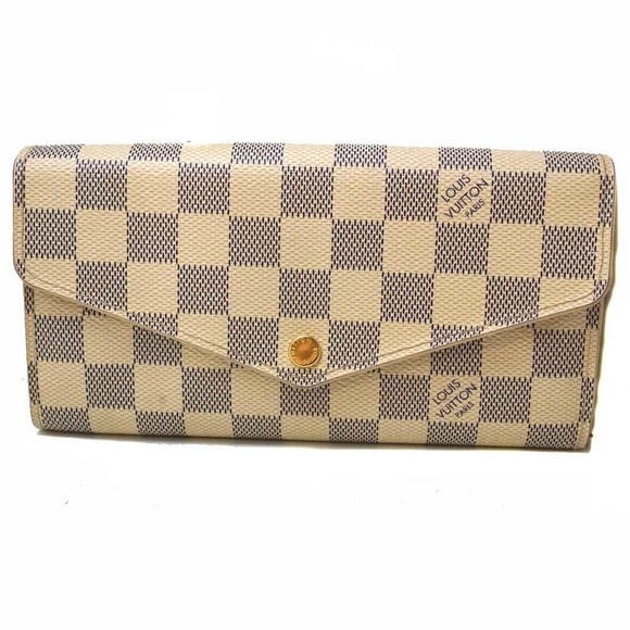 Louis Vuitton Damier Portefeuille Sarah White Azur Bifold Wallet - Picture 1 of 11